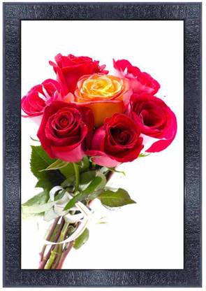 pnf Flower Wood Photo Frames with Acrylic Sheet (Glass)2046 Digital Reprint 14 inch x 10 inch Painting