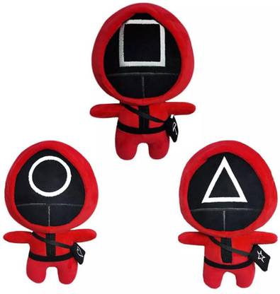 Mubco Squid Game Soft Plush Toy Square - Circle -Triangle | Anime Figure Doll | Stuff Plushies for Kids Boys Girls Gift | 8' Inch (Pack of 3)  - 20 cm