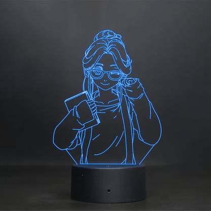StarLaser Anime Girl Acrylic Night lamp 3D lamp Bedroom Decor Light 7 Color Changing Light with Smart Touch Sensor and USB Data Cable Table Lamp