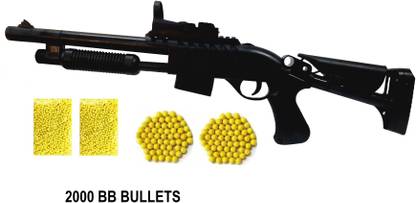 IndusBay PUBG 63 CM long Plastic Shot Gun Toy with 1500 BB bullets S1897 S239 M4-1 Gun Toy with Laser Target - PUBG BB Bullets Airsoft Gun Toy for boys Guns & Darts