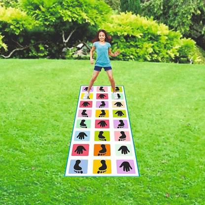 INDOOR OR OUTDOOR Floor play mat Jumping Fun Game For Kids Jumbo Play Puzzle Hopscotch Game for Kids n Adults Family Game, Kith-Kith, Stapu, Langdi, Chalk Game 1 Pc (A NICE GIFT FOR TODDLERS: Suit for children above 4 to use. Encourages baby's creativity and fine motor skill development. Which brings challenging and endless joy with kids. It's a nice present for Christmas and birthday.)