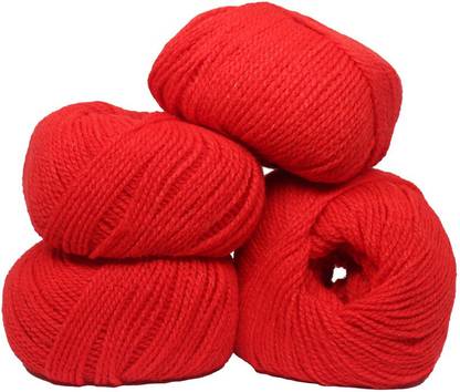 Royal Villa Original Knitting Yarn Wool-2 Ply- Lava Red Woolen Crochet Yarn Thread. Wool Yarn for Knitting. Woolen Thread-200gm
