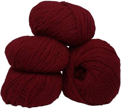 Royal Villa Original Knitting Yarn Wool-2 Ply- Maroon Woolen Crochet Yarn Thread. Wool Yarn for Knitting. Woolen Thread-200gm