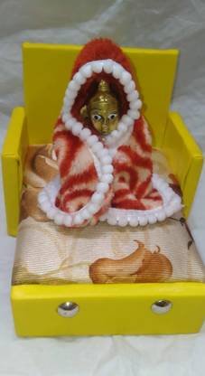 spiritualsale Wooden Sofa for Laddu Gopal Ji: Perfect Resting Place for Kanha Ji Ages 0-7 Wooden All Purpose Chowki
