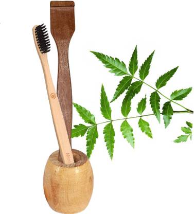 Mini Storify 1.Bamboo toothbrush stand |1. Kids bamboo tooth brush - Charcoal Soft Bristles, Natural, Oral Cleaning, Eco-Friendly|1.Pure Neem Wood Tongue Cleaner/Tongue Scraper For Adults And Kids