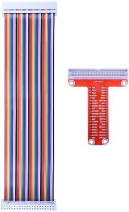 TRUSTECH RPi GPIO Breakout Expansion Board + Ribbon Cable + Assembled T Type GPIO Adapter 20cm FC40 40pin Flat Ribbon Cable for Raspberry Pi 3 2 Model B & B+ SC05 Electronic Components Electronic Hobby Kit