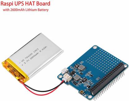 TRUSTECH Raspberry Pi 3 Battery Pack, Raspi UPS HAT Board(USB Battery Pack Raspberry Pi) Expansion Board Power Supply with 2600mAh Lithium Battery for Raspberry 3B+ 3B 2B+ Electronic Components Electronic Hobby Kit