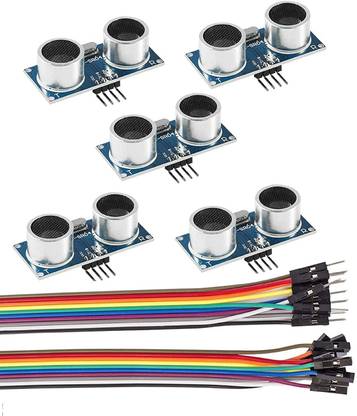 TRUSTECH (Pack of 5) HC-SR04 Ultrasonic Sensor Distance Module for Arduino UNO MEGA2560 Nano Robot XBee ZigBee With Male To Female Jumper Wire Electronic Components Electronic Hobby Kit