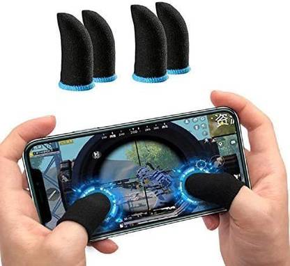 Xango PUBG Finger Sleeves Mobile Gaming Easy Elastic Fit 4 Pieces Black ( 2 Pairs ) Finger Sleeve