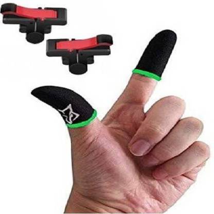 FREEFOX Combo Pack of Touch smoothly Run Finger Sleeve Cap and Fastest Firing sensored Trigger for Sweat Breathable Full Touch Screen, Multicolor  Gaming Accessory Kit