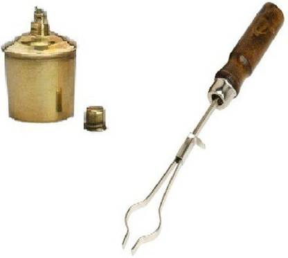 Apex Labs Brass Spirit Lamp With Test Tube Holder for Lab Use Laboratory Bunsen Burner