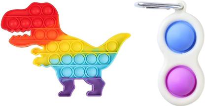 Aganta Pop It Push Bubble Popits Push Pop Bubble Fidget Toys For Kids Fun Toys Popets Figit Set Decompression Toys Dinosaur Shape Popit Game With Simple Dimple Pop It Keychain Stress Relief Gadgets Anxiety Free Toys Puppet Toys Best Gift For Girls And Boys