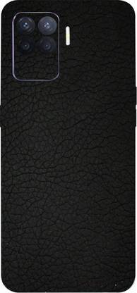बग्गुस्किन High Quality Black Leather Back Screen Protector, Skin Or Vinyl Wrap for Oppo F19 Pro with Camera Protector (Back + Camera + Sides) OPPO F19 Pro मोबाइल स्किन