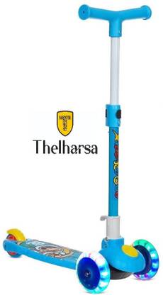 THELHARSATOYS Scooter for Kids 3 Wheels with 2 LED Light-Up Front Wheels, Foldable Toddler Scooter for Boys and Girls from 2-10 Years Old