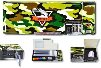 RIANZ Army Unit Camouflage Double Sided Art Plastic Pencil Box