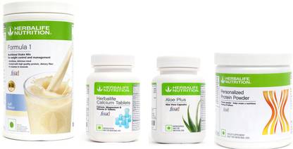 Herbalife Nutrition formula 1kulfi flavor+protine200+herbal calciun tablets+aloe plus+-4setcombo Plant-Based Protein