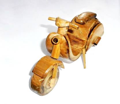 JAPI Bamboo Toy Scooter Decorative Showpiece  -  11 cm