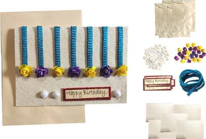 NATAL CRAFTS The handmade gift store Royal wishes with elegant crafts Natal Crafts DIY Greeting Card Making Kits - Age 7 to adults - set of 5 cards comes with envelopes and Crafts Material (Design 8)