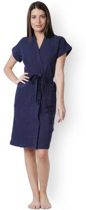 lacylook Navy Blue Medium Bath Robe