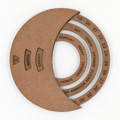 Ivei DIY MDF Circular Perpetual Calendar 2022 Wall Calendar