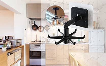 Flareza Flareza Plastic 360° Rotating Self-Adhesive Waterproof Wall Mounted Utensil Hook 6