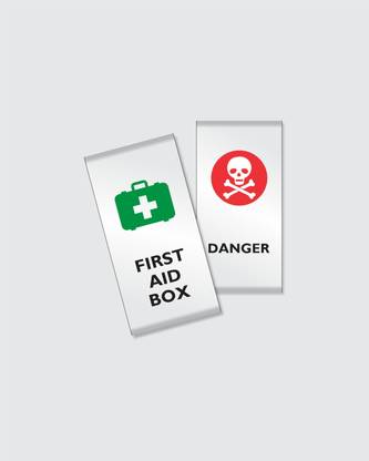 MYSIGN First aid box & Danger sign board (combo) Nameplate Emergency Sign