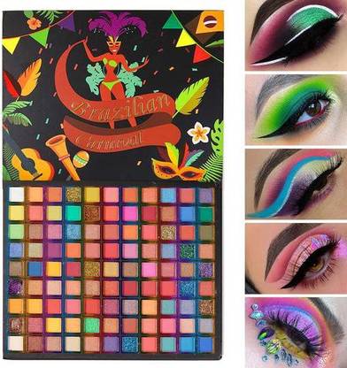 S,F,R Color Brazilian Carnival Palette Big Size Eyeshadow 99 Colors of Professional Matte Glitter Makeup Highly Pigmented Colorful Powder 60 g