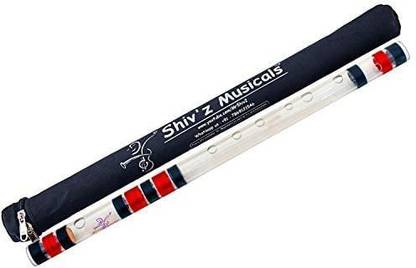 Shiv'z Muzic Flute, Acrylic (Transparent ) Bansuri, A Sharp Base with Written Manual & Bag Fiber Glass Flute