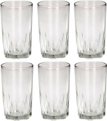 1st Time (Pack of 6) Transparent Water Glass, Set Of 6, 200 ML Glass Set Water/Juice Glass