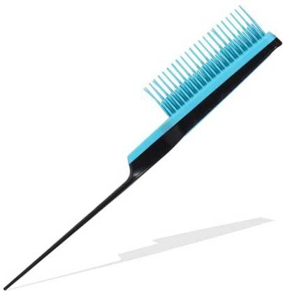 Hair line Professional Five Row Hair Comb for Men and Women, Durable n Flexible Tame and Tease Rat Tail Comb for Hair Styling, Back Combing, Detangling, Sectioning n Volumizing Hair, Blue Color
