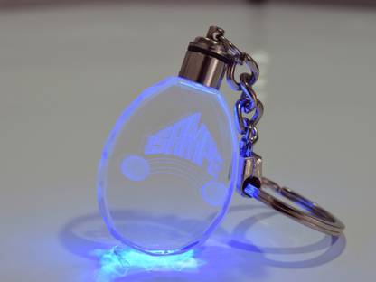gift zone Led Cube Crystal Keychain Oval with beautiful light Key Chain