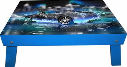 Embell Small Wooden Multi-Function Portable and Foldable Table, (car theme blue color) Engineered Wood Study Table