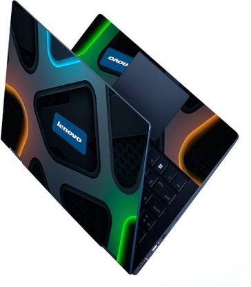 Anweshas HD Printed 3D Series Full Panel Laptop Skin Sticker Vinyl Fits Size Upto 15 inches No Residue, Bubble Free Vinyl Laptop Decal 15.6 - Lenovo 3D Logo on Embossed Metal Premium Stretched Vinyl Laptop Skin Compatible for 15.6 inch