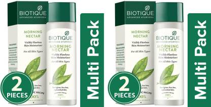 BIOTIQUE Morning Nectar Visibly Flawless Skin Moisturizer -AMBZ 190ML (Pack of 4)