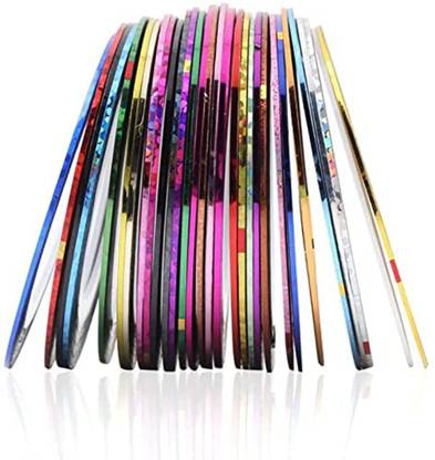 Fameza 10 Colors Mixed Colors Rolls Nail Art Striping Tape Decoration Sticker Nail Line DIY Nail Tip