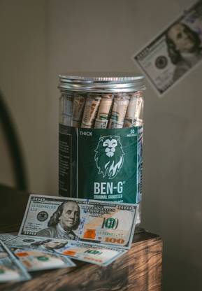 original gangster BEN-G SERIES DOLLAR PRINT KING SIZE SLIM 25 gsm Paper Roll