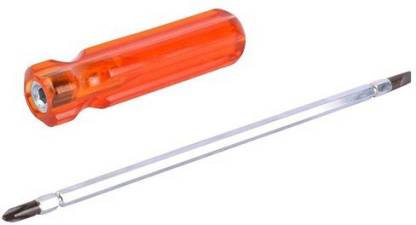 DUMDAAR Red Two in One Screwdriver Stainless Steel 200mm Long Handle Screwdriver