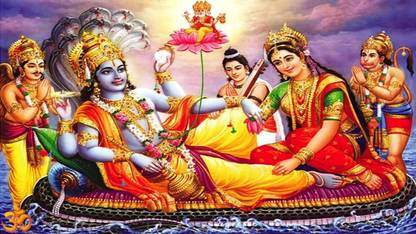 vishnu ji Bhagwan poster on fine art paper 13x19 Fine Art Print