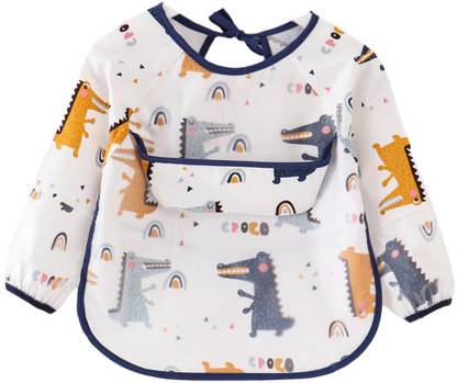 SNOWIE SOFT Sleeved Bib Baby Bib with Pocket Toddler Bib Smock Waterproof Fabric
