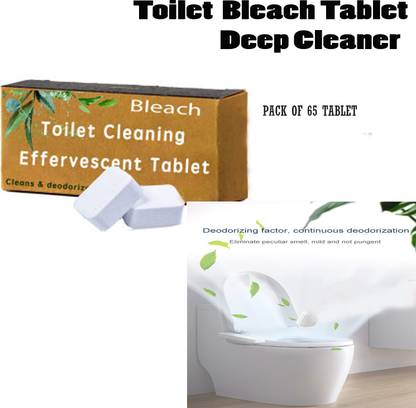 S R SHINE Automatic Bubble Flush Toilet Cleaner Tablet Stain Remover (Toilet Cleaning Tablet (65Pcs)) Lemon Block Toilet Cleaner