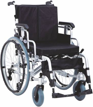 EASYCARE Aluminum wheelchair with foldable backrest and quick release rear wheel (Capacity 125kgs)- Width of seat and backrest cushion can be adjustable Manual Wheelchair