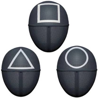 HALO NATION Squid Game Mask Pack of 3 Mask - Circle + Triangle + Square Masked Man Squid Games Mask Man - Pack of 3 Squid Man Mask for Roleplay Mask Party Mask