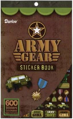Yunona Sticker Book 9-1/2"X6"-Army Gear-600 Stickers