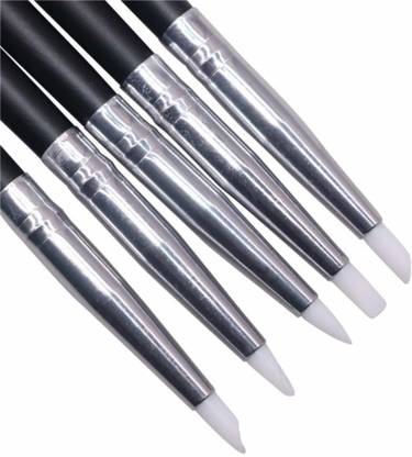 DELITON 5Pc Professional Silicon Rubber Tip Paint Brush for Nail Art Carving Shaping Clay Sculpture Modeling Creating Patterns
