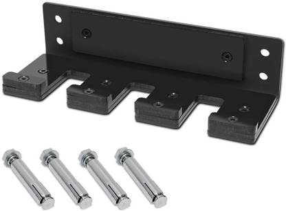 KOBO Vertical Olympic Barbell Holder - 3 Bars Wall Mounted Storage Rack (Imported) Weight Lifting Bar