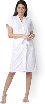 lacylook White Medium Bath Robe