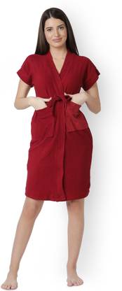 lacylook Maroon Medium Bath Robe