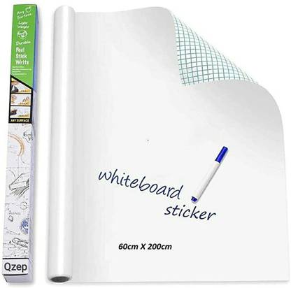 Levin Self-Adhesive White Board Sticker Removable, Whiteboard Sticker Wall Decal Vinyl Peel and Stick Paper for School, Office, Home, College Kids Drawing Wallpaper (60cm X 200cm) Board Chalk