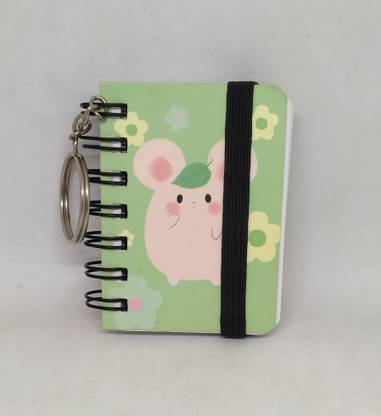 lindasgifts Multipurpose Mini Spiral Pocket Diary Notebook with keychain Mini Notebook UNRULED 90 Pages