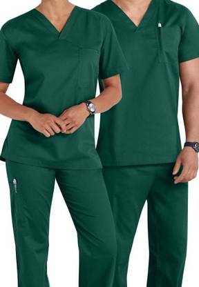 PRAGATI TRENDS Unisex Doctors Scrub Suit Hunter Green 38/M Shirt, Pant Hospital Scrub